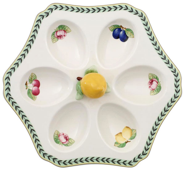 Not limited to deviled eggs, our French Garden Egg Plate ($29.95) is perfect for serving oysters, hors d’oeuvres and homemade candy.  