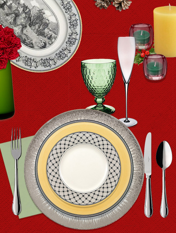 Audun dinnerware with platinum Belissimo charger